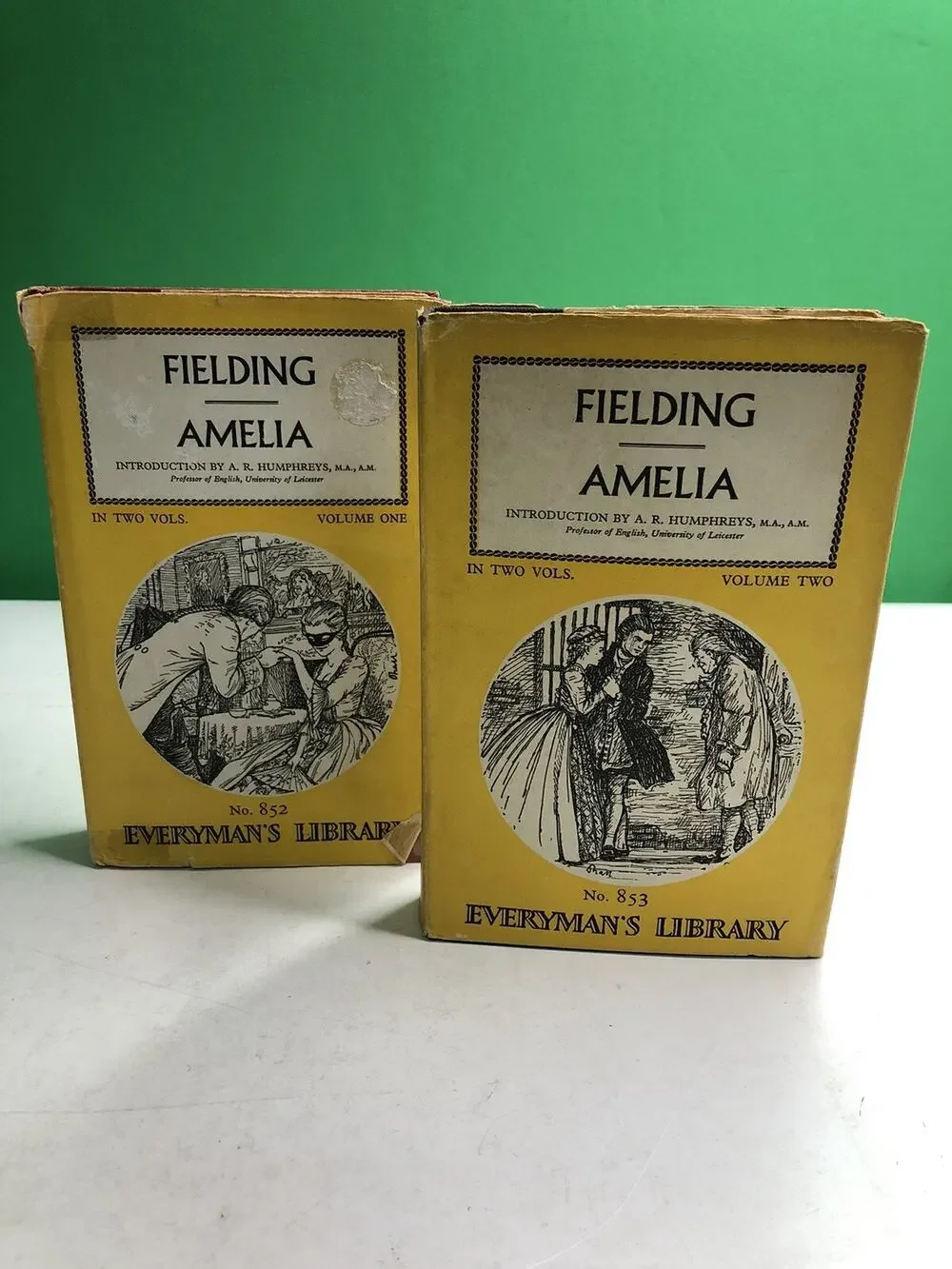 Amelia by Henry Fielding Volume 1 & 2 HC DJ 1966 Everyman's Library 852, 853